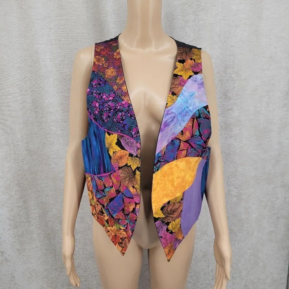 Vintage Handmade Colorful Patchwork Vest